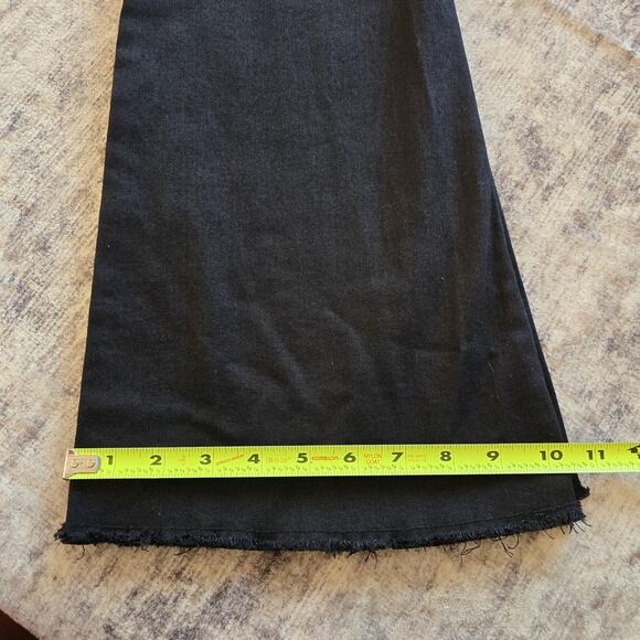 Fashion Nova Jeans Womens 9 Black Valentina High Rise Flare Raw Hem Stretch Boho - Picture 10 of 11